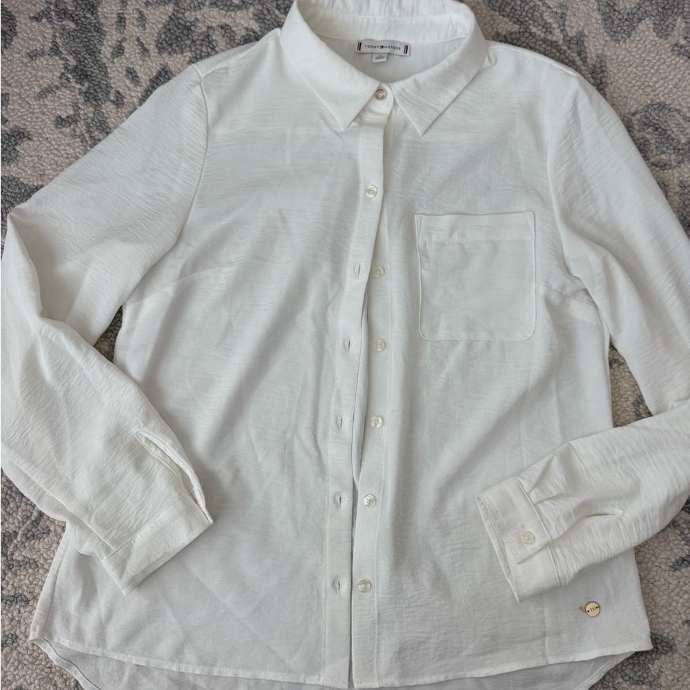 Tommy Hilfiger Off White Button Down Women’s Shirt size M